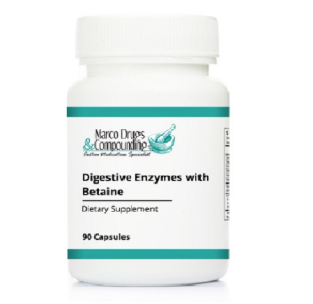 Pill bottle for digestive enzymes with betaine