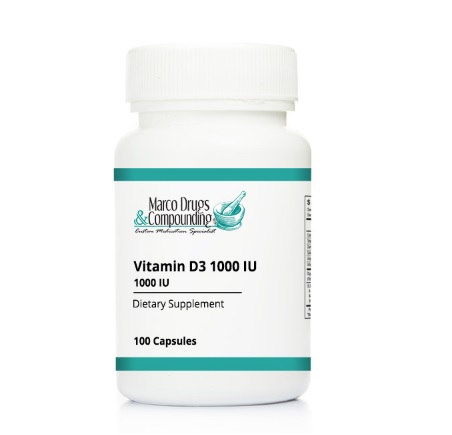 Pill bottle for vitamin D3 1000IU